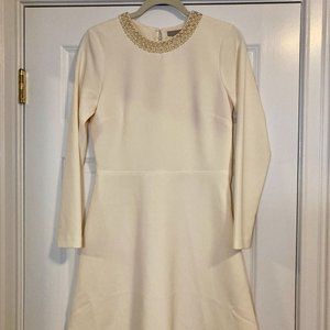 H&M Ivory Pearl Collar Dress
